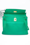 HERMES Menthe Green Kelly 32 Clemence Leather with Gold Hardware