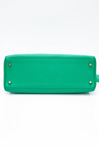 HERMES Menthe Green Kelly 32 Clemence Leather with Gold Hardware