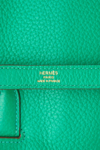 HERMES Menthe Green Kelly 32 Clemence Leather with Gold Hardware