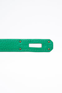 HERMES Menthe Green Kelly 32 Clemence Leather with Gold Hardware