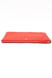 CHANEL Coral Lambskin Quilted Medium O Case Clutch