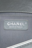 Chanel Silver Metallic Calfskin Quilted Medium Top Handle Boy Flap