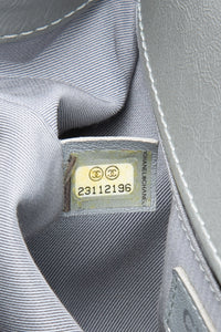 Chanel Silver Metallic Calfskin Quilted Medium Top Handle Boy Flap