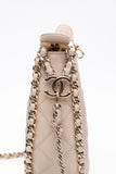 CHANEL 23P Ecru Light Beige Lambskin Quilted Small Hobo Bag
