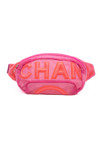 CHANEL Pink Nylon Waist Belt Bag