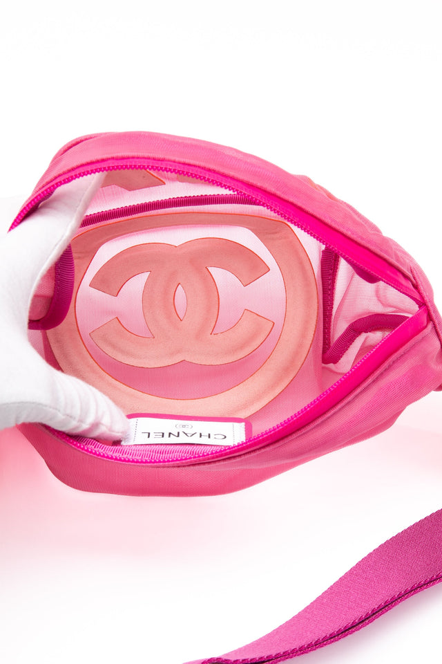 CHANEL Pink Nylon Waist Belt Bag