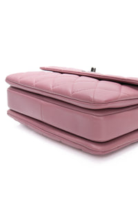 CHANEL Mauve Pink Lambskin Quilted Trendy CC Top Handle Flap Crossbody Bag