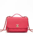 CHANEL Small Raspberry Caviar Quilted Business Affinity Flap Bag
