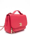 CHANEL Small Raspberry Caviar Quilted Business Affinity Flap Bag