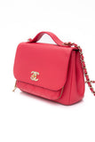 CHANEL Small Raspberry Caviar Quilted Business Affinity Flap Bag