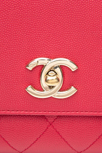 CHANEL Small Raspberry Caviar Quilted Business Affinity Flap Bag