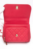 CHANEL Small Raspberry Caviar Quilted Business Affinity Flap Bag