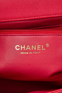 CHANEL Small Raspberry Caviar Quilted Business Affinity Flap Bag