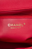 CHANEL Small Raspberry Caviar Quilted Business Affinity Flap Bag