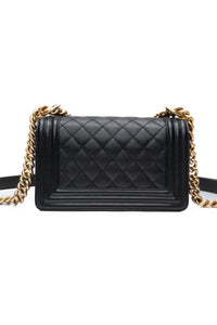 CHANEL Black Caviar Quilted Boy Small Flap Bag