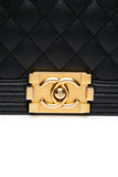 CHANEL Black Caviar Quilted Boy Small Flap Bag