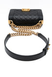 CHANEL Black Caviar Quilted Boy Small Flap Bag