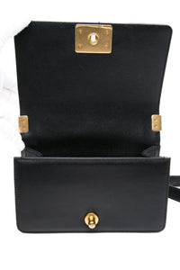 CHANEL Black Caviar Quilted Boy Small Flap Bag