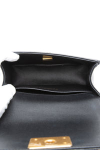 CHANEL Black Caviar Quilted Boy Small Flap Bag