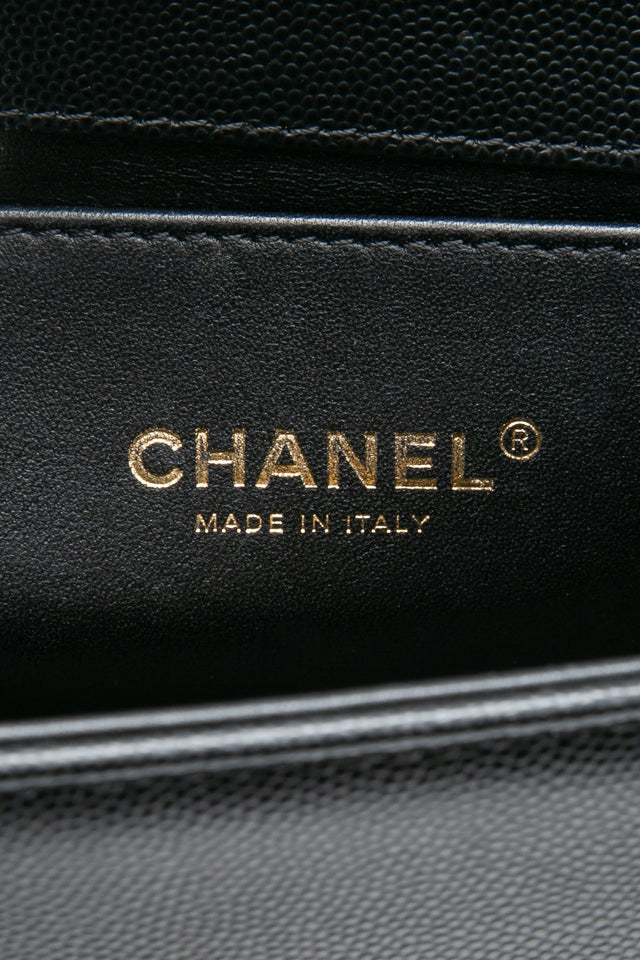 CHANEL Black Caviar Quilted Boy Small Flap Bag