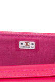 CHANEL Hot Pink Caviar Quilted Twist Your Buttons Coin Purse with Chain Crossbody Bag