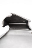 CHANEL Silver Metallic Goatskin Quilted Chic Pearls Flap Bag