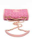 CHANEL Pink Filigree Flap Bag Quilted Tweed Medium