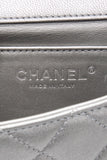 CHANEL Silver Metallic Goatskin Quilted Chic Pearls Flap Bag