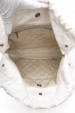 CHANEL 22 White Light Grey Calfskin Quilted Hobo Bag