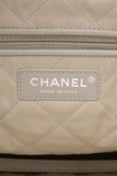 CHANEL 22 White Light Grey Calfskin Quilted Hobo Bag