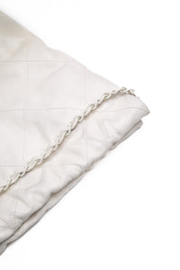 CHANEL 22 White Light Grey Calfskin Quilted Hobo Bag
