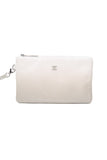 CHANEL 22 White Light Grey Calfskin Quilted Hobo Bag