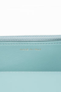 CHANEL 20C Tiffany Blue Lambskin Quilted Wallet On Chain WOC