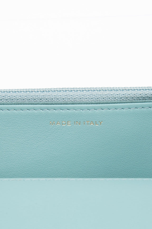 CHANEL 20C Tiffany Blue Lambskin Quilted Wallet On Chain WOC