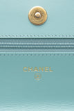 CHANEL 20C Tiffany Blue Lambskin Quilted Wallet On Chain WOC
