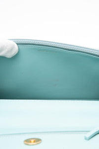 CHANEL 20C Tiffany Blue Lambskin Quilted Wallet On Chain WOC