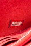 CHANEL Light Red Chevron Quilted Lambskin Double Zip Crossbody