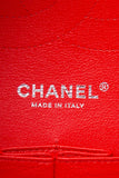 CHANEL Red Quilted Patent Leather Classic Jumbo Double Flap Bag