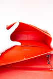 CHANEL Red Quilted Patent Leather Classic Jumbo Double Flap Bag