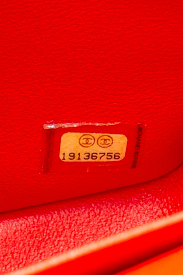 CHANEL Red Quilted Patent Leather Classic Jumbo Double Flap Bag