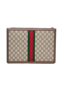 GUCCI GG Supreme Monogram Large Ophidia Portfolio Clutch