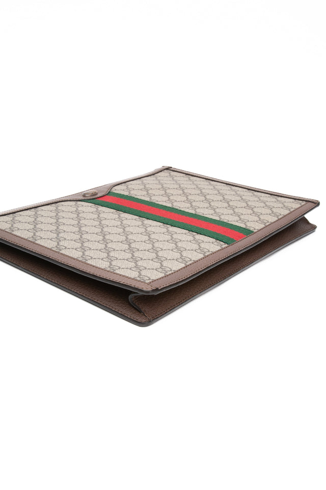 GUCCI GG Supreme Monogram Large Ophidia Portfolio Clutch