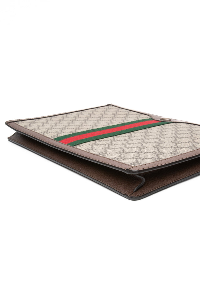 GUCCI GG Supreme Monogram Large Ophidia Portfolio Clutch