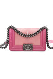 CHANEL Pink Galuchat Stingray Small Boy Flap Bag