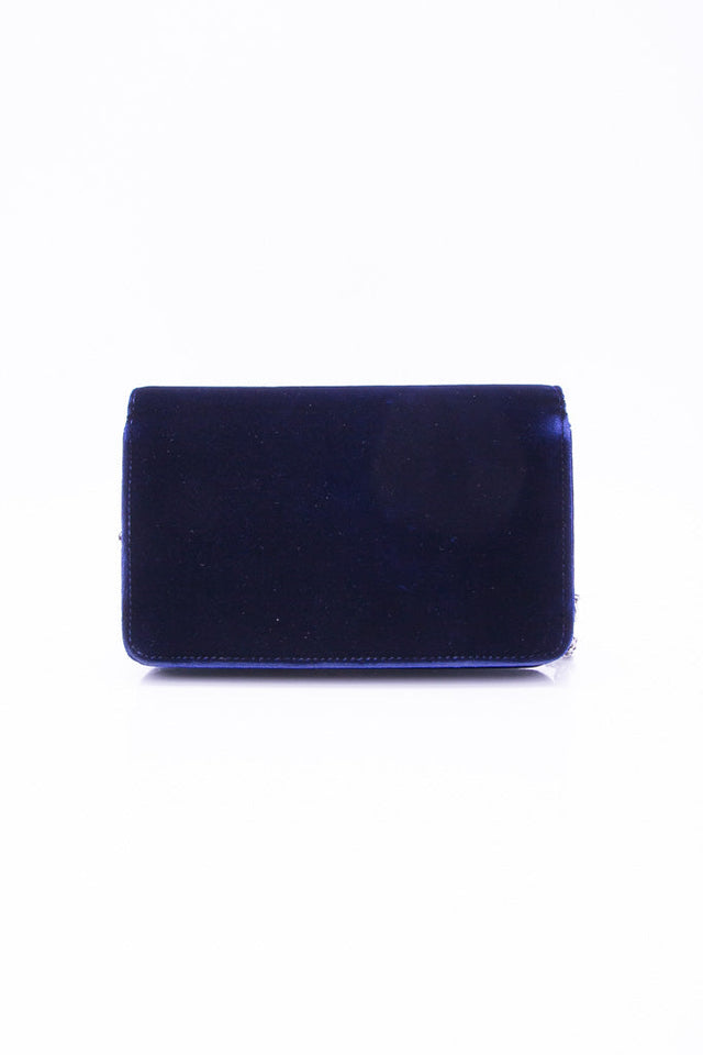 CHANEL Timeless CC Blue Velvet Wallet On Chain WOC