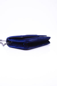 CHANEL Timeless CC Blue Velvet Wallet On Chain WOC