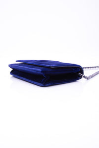 CHANEL Timeless CC Blue Velvet Wallet On Chain WOC
