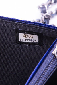 CHANEL Timeless CC Blue Velvet Wallet On Chain WOC