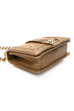 CHANEL Gold Python Quilted Boy Small Flap Bag