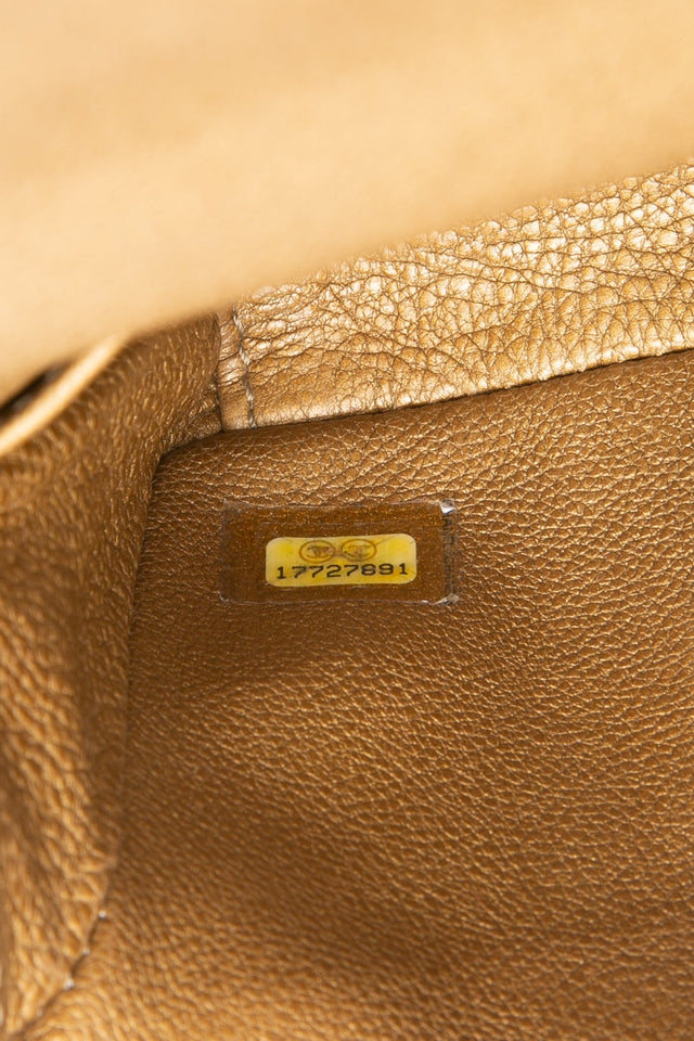 CHANEL Gold Python Quilted Boy Small Flap Bag